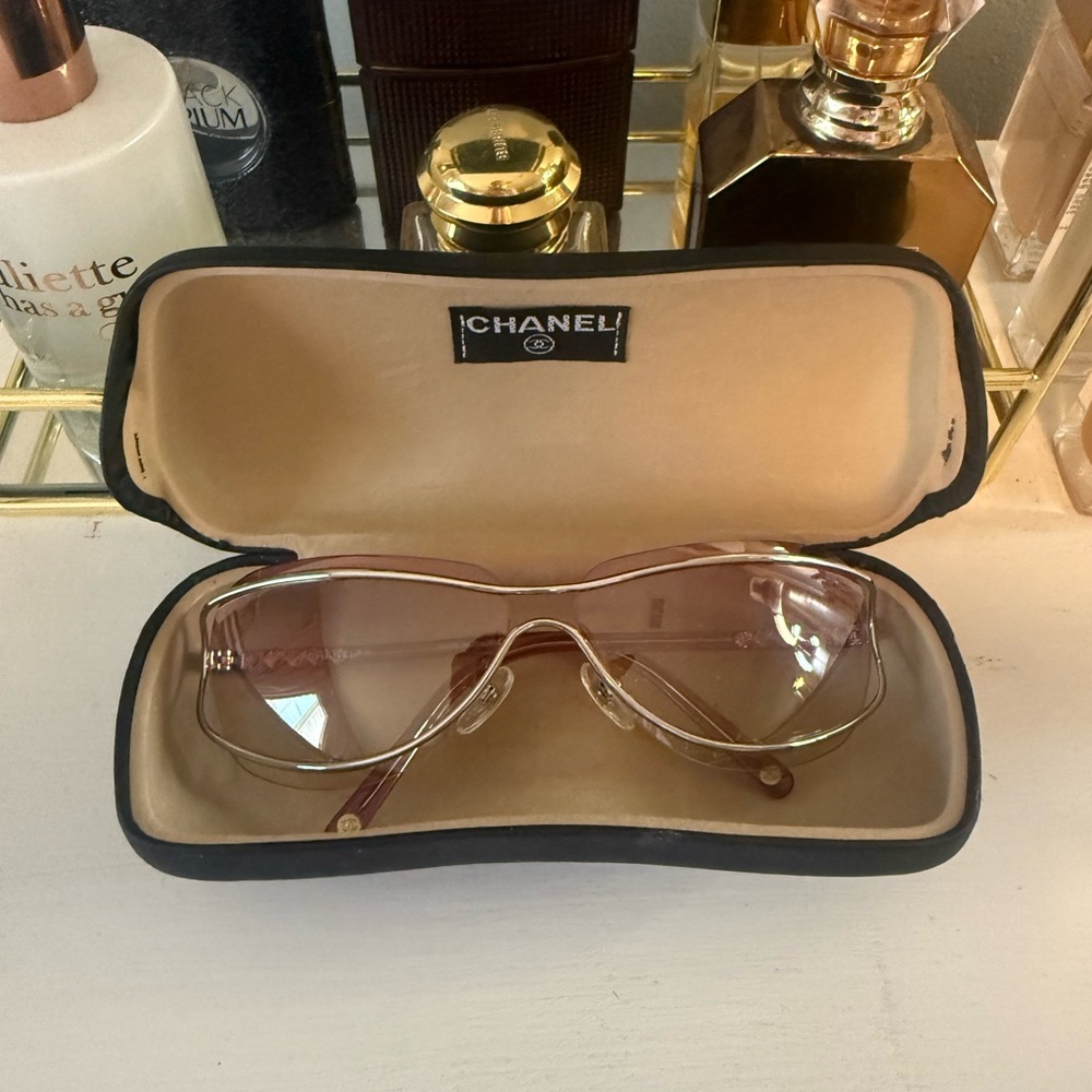 Chanel 4027 Vintage Rimless Sunglasses Y2K Gradient Authentic